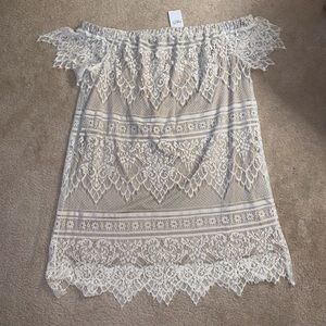 White Lace Off the Shoulder Dress